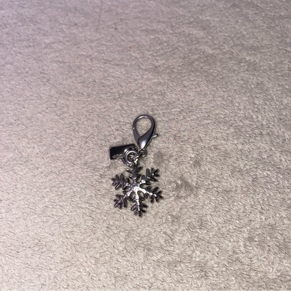 Coach snowflake mini bag keychain charm hang tag metal NWOT rare - Picture 3 of 3